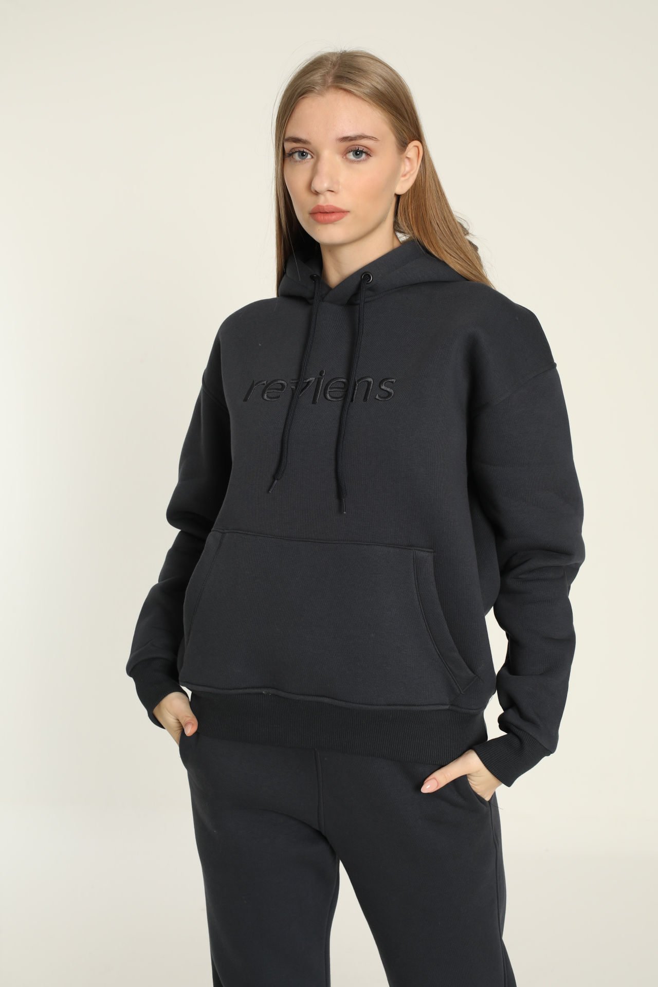 Three-Thread Knitted Extra Warm Oversized Hoodie