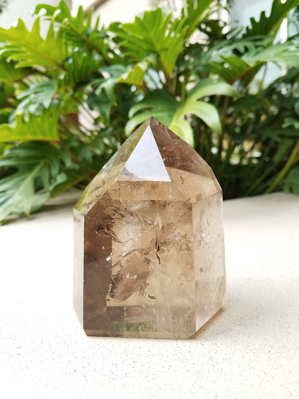 Thumbnail: Large Gem Quality Smoky Quartz with Rainbow Inclusion