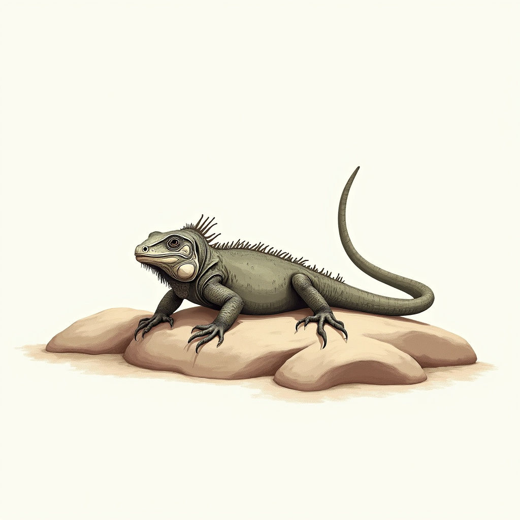 Iguana Solitude Print