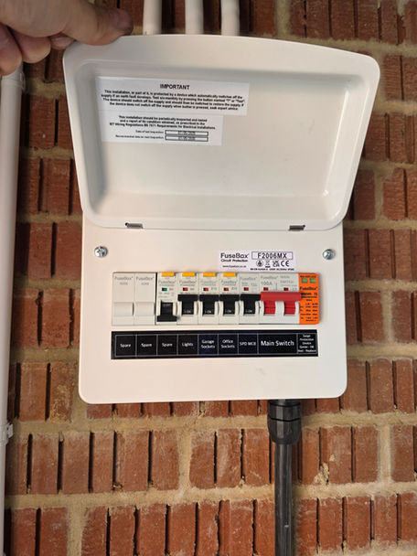 Fusebox Consumer Unit installed in a garage