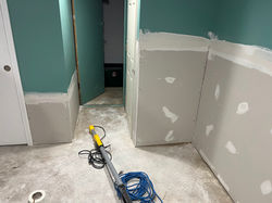 replaced drywall after flood in a basement