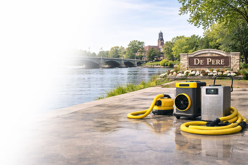 Lakeshore Restoration LLC equipment durinf remediation in De Pere, WI