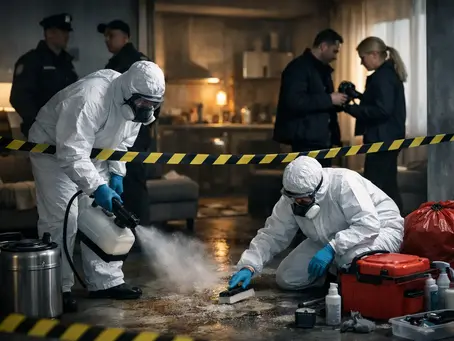 biohazardous crime scene cleanup services performed by a highly skilled team from lakeshore restoration llc