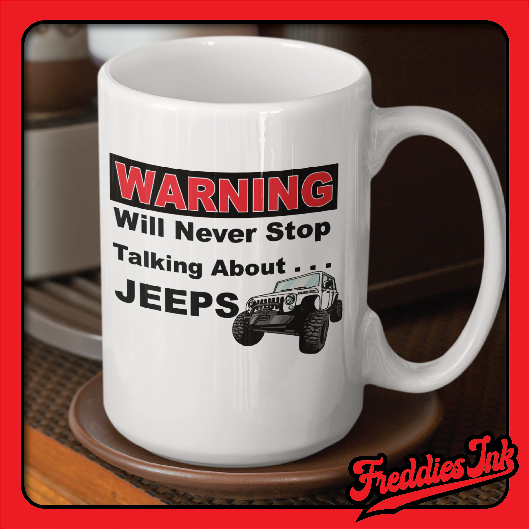 warning jeep coffee mug