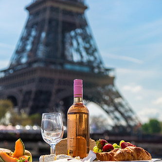 A picnic in Paris. A view that can be seen while on a river cruise in Europe. Luxury cruise travel agent in Arlington Virginia.