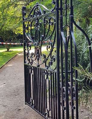 Image of wrought iron gate in the parkland at Nostell Priory West Yorkshire 