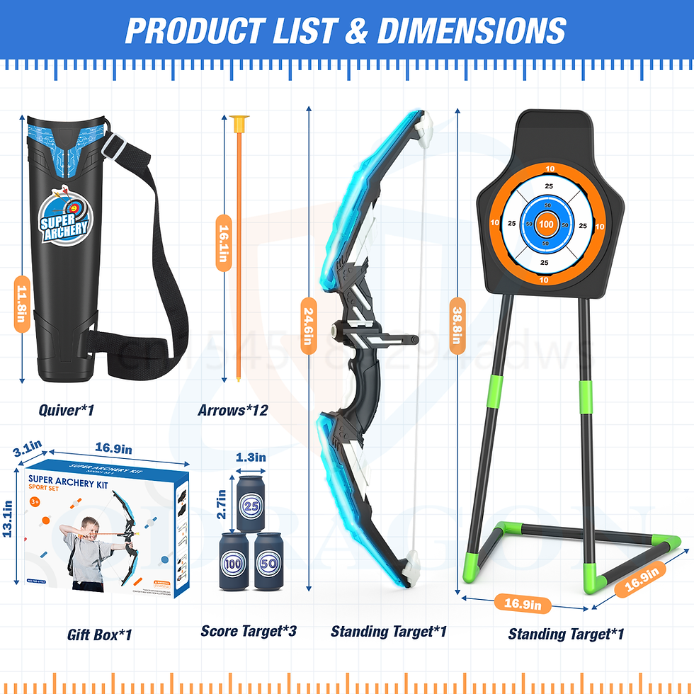 Thumbnail: Kids Bow and Arrow Set, LED Light Up Archery Toys Set for Kids Ages 4-8 8-12, wi