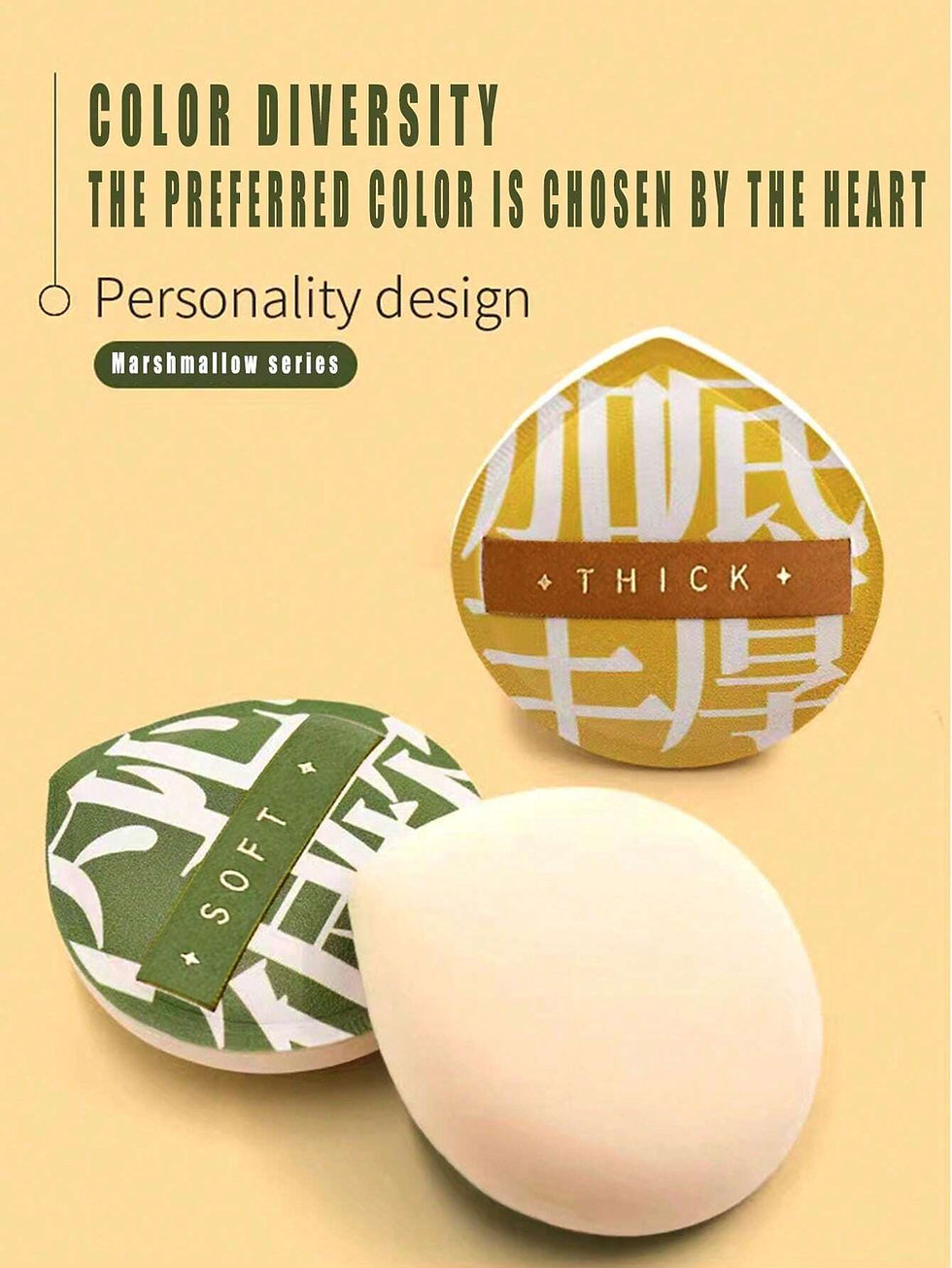 Thumbnail: 1/2Pcs Soft Non-Eating Foundation Sponge Puff High Density Bouncy for Flawless M