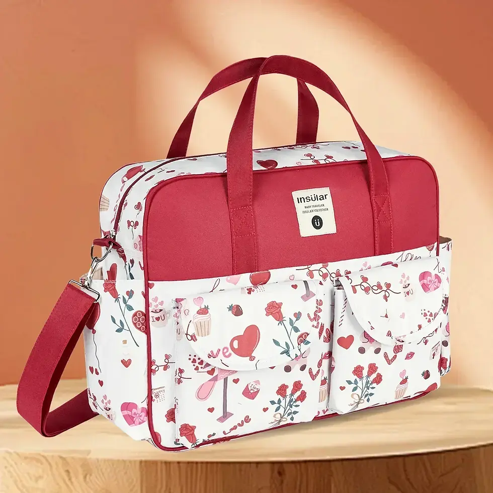 Thumbnail: Mommy Diaper Bag For Babies LargeCapacity Organizer Waterproof Wide Opening Trav