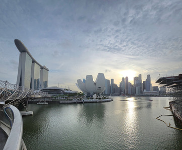 Blick auf die Marina Bay Promenade