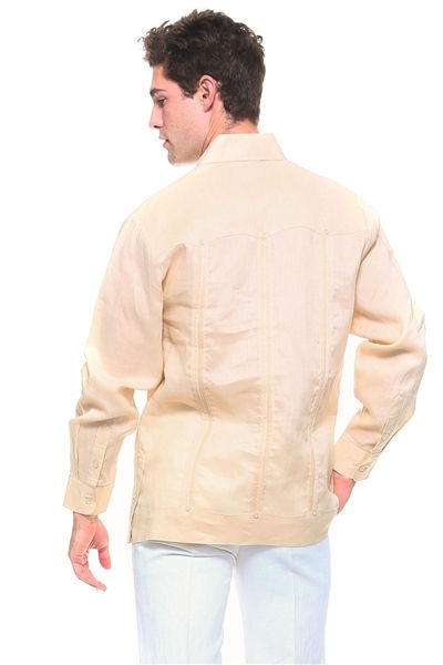 Thumbnail: Premium 100% Irish Linen Long Sleeve Guayabera