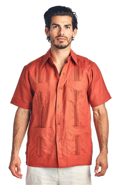 Thumbnail: Premium 100% Irish Linen Short Sleeve Guayabera