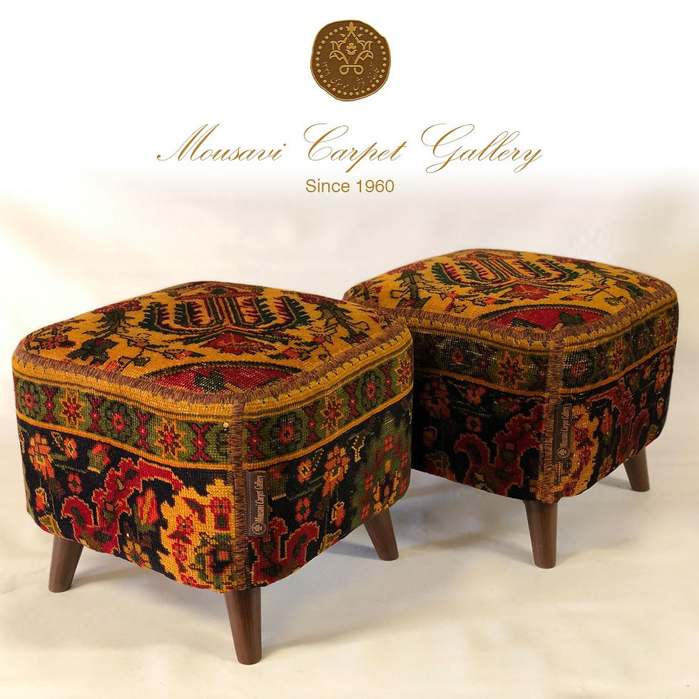 Thumbnail: Handmade Pouf Ottoman Set