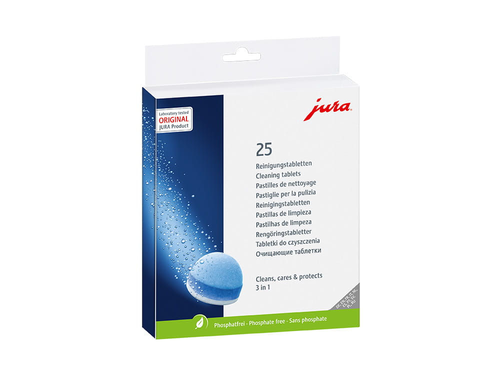 JURA 3-Phase Cleaning Tablets, 25 pack
