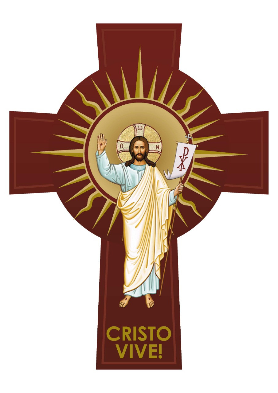 Cruz de papelão que acompanhará o material para ser exposta na porta de casa
