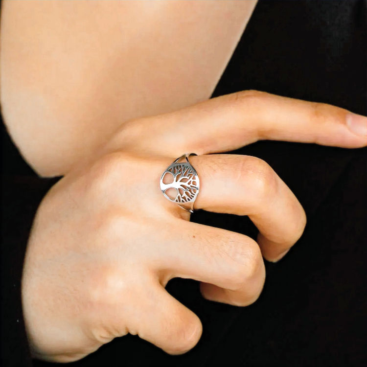 Miniature : Bague Arbre de Vie - Acier Inoxydable