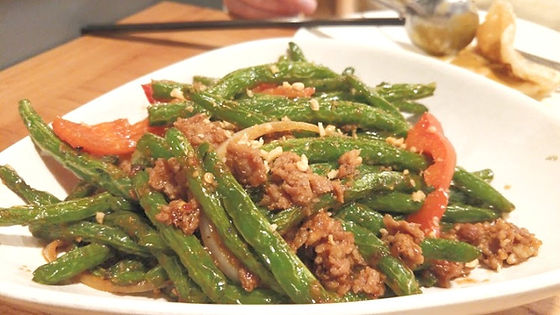 Green Beans with brown shrimp sauce & minced pork