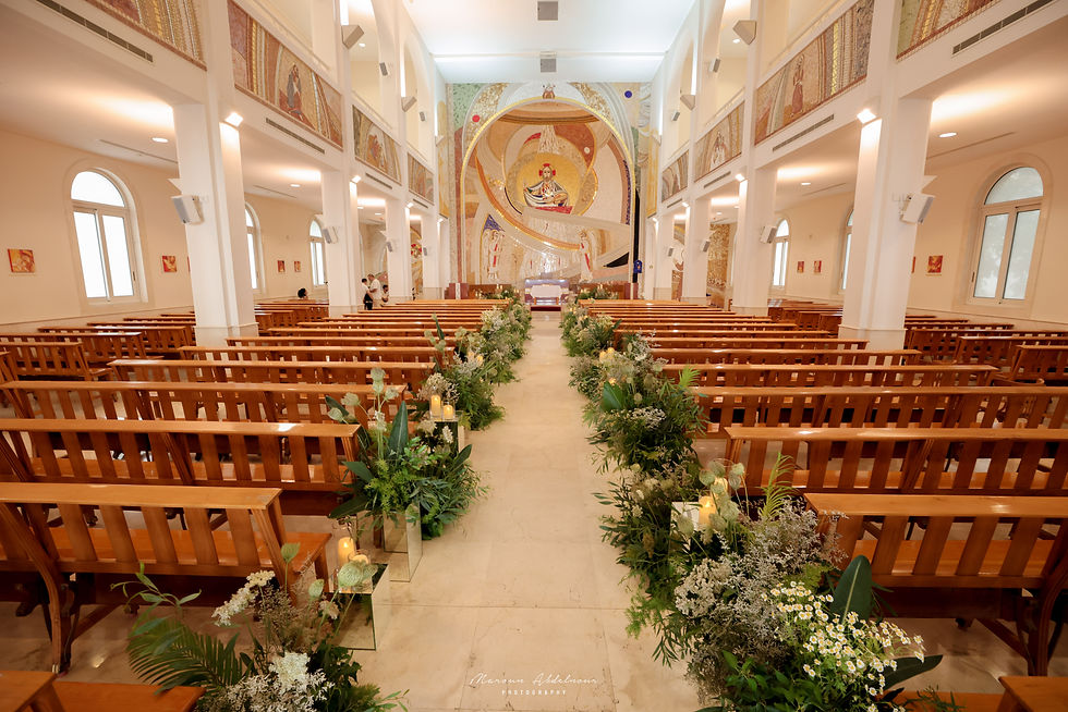 Church and flowers