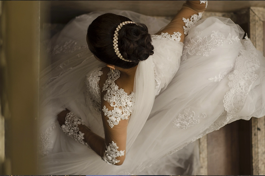 fotografia de casamento-noiva descendo escada