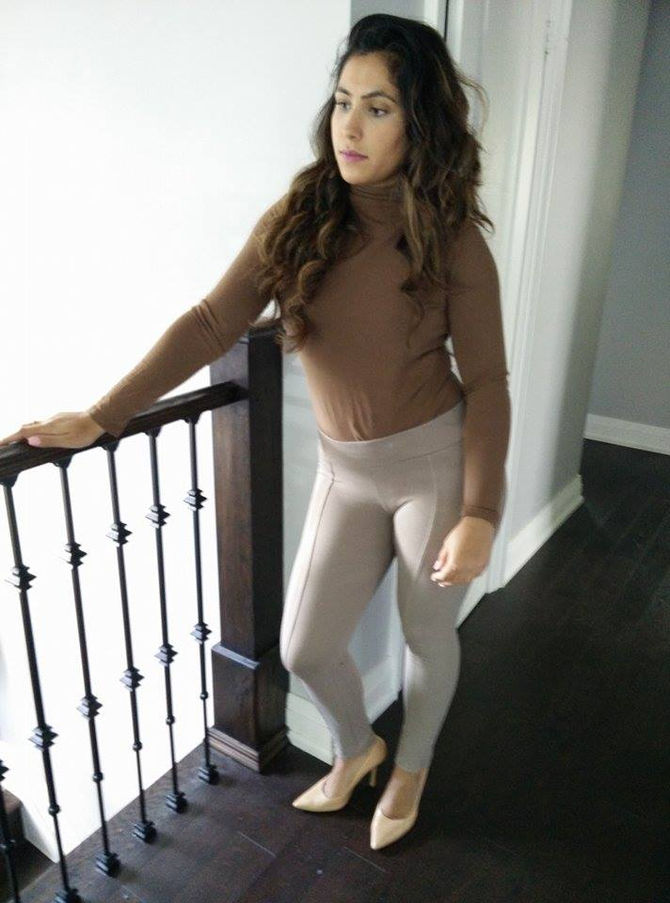Camel Turtleneck and Olive Pants