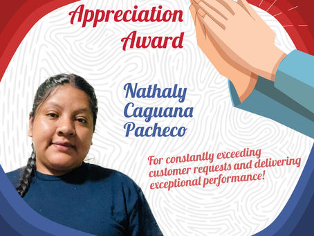 Appreciation Award for Nathaly Caguana Pacheco 🙏🏻