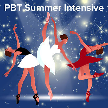 PBT Summer Intensive illustration of 3 dancers on pointe