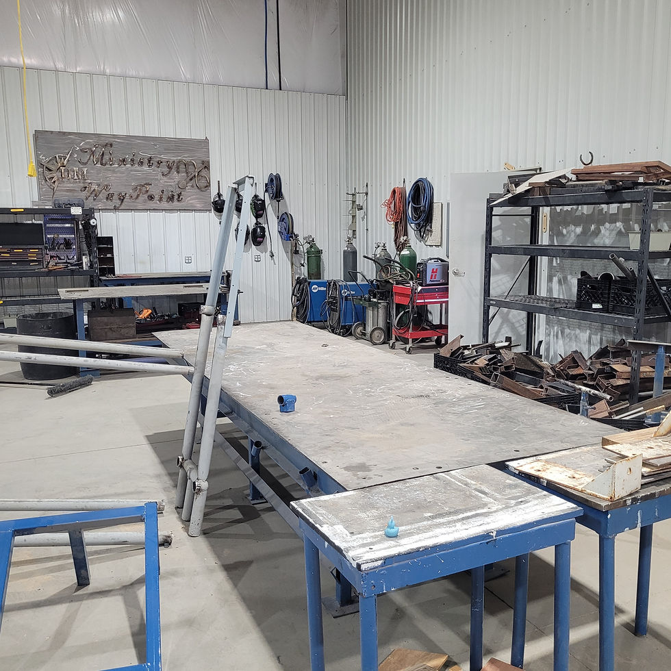 rearranging the metal shop