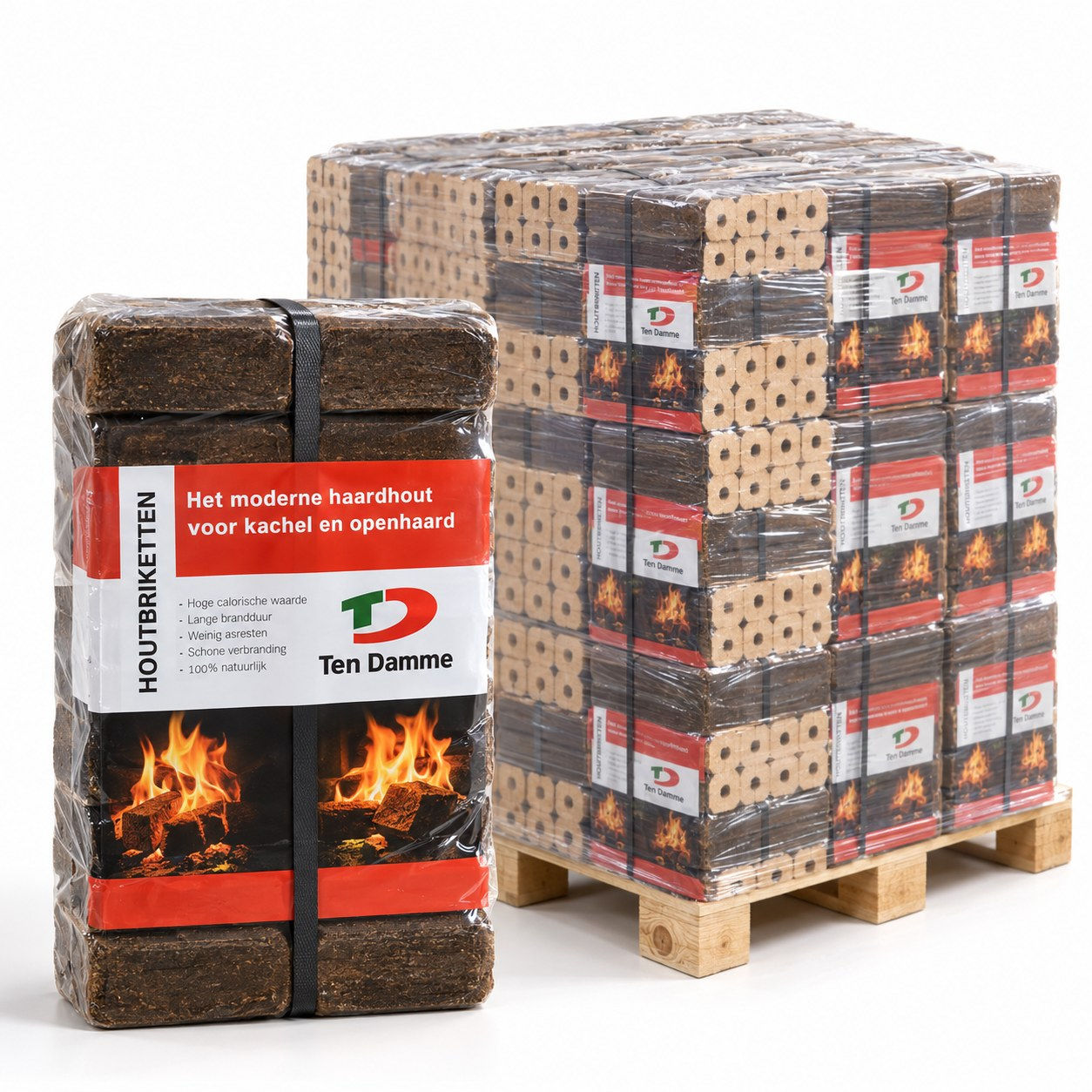 Ten Damme houtbriketten – pallet 96 pakken