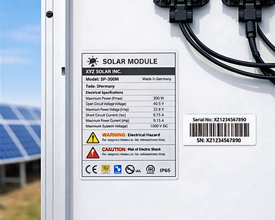 solar panel etiketi