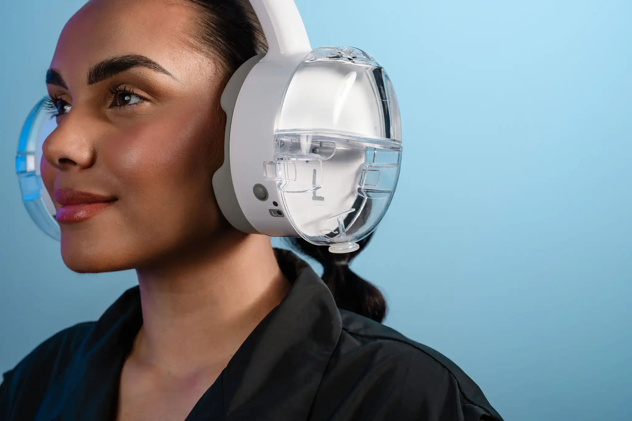 Female model with medical device