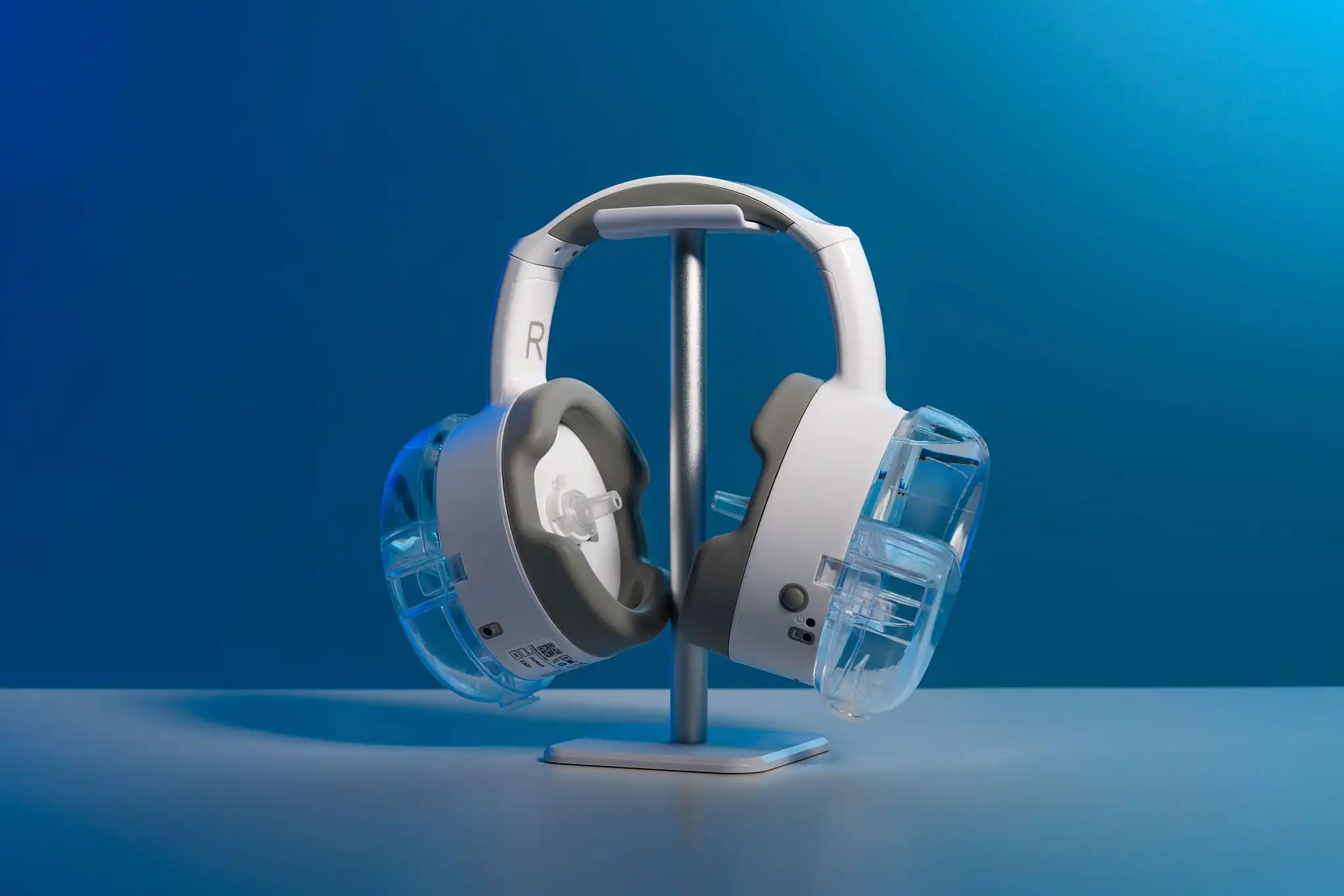 Blue studio product shoot