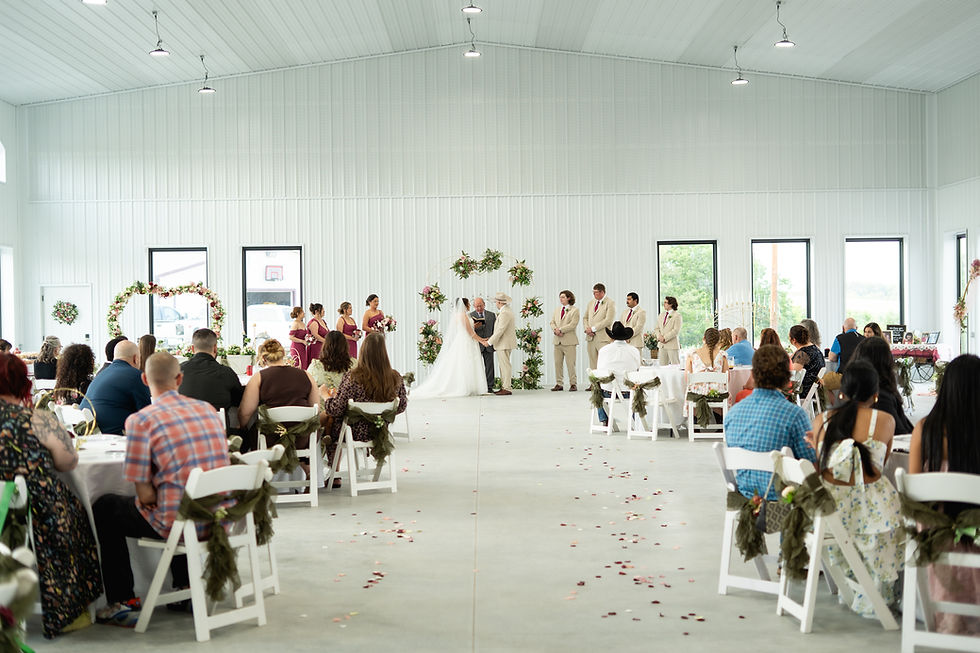 beautiful wedding being held at Sunset Hill Event Center