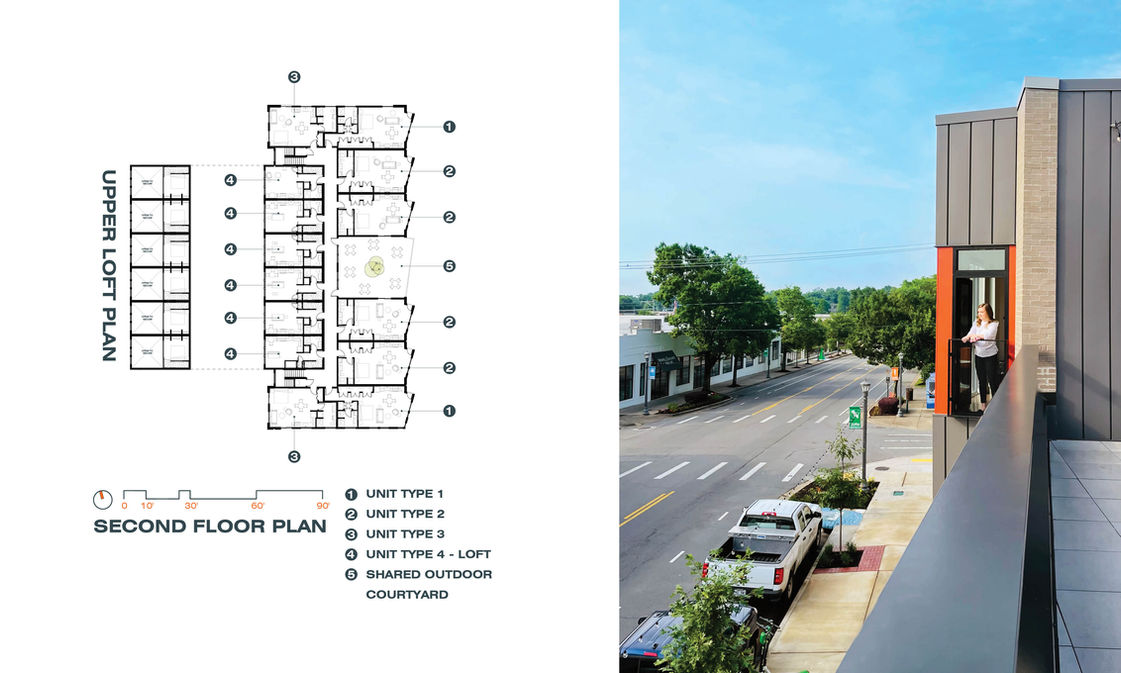 1424 Soma, Second floor plan and courtyard view