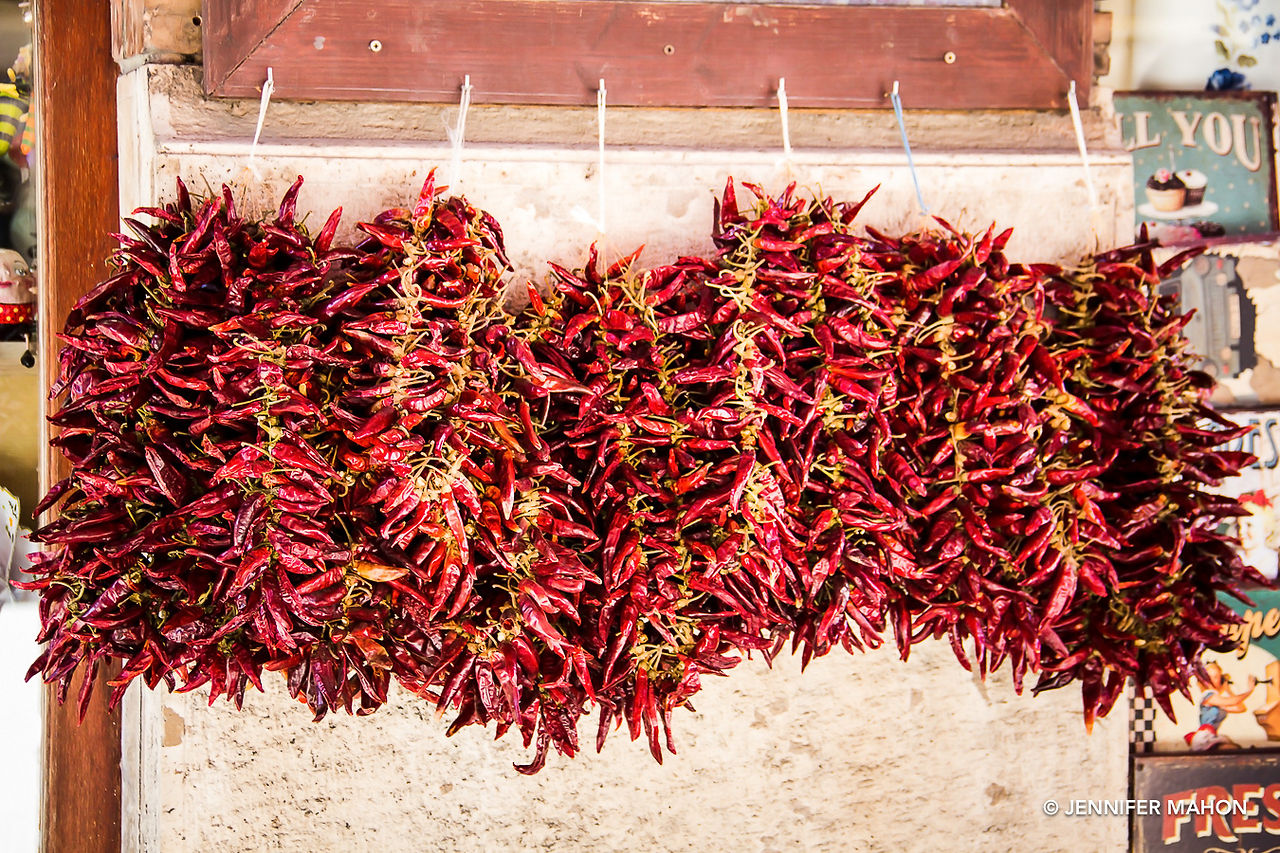 Chillis hanging to dry at Central Market Hall (Nagyvásárcsarnok)