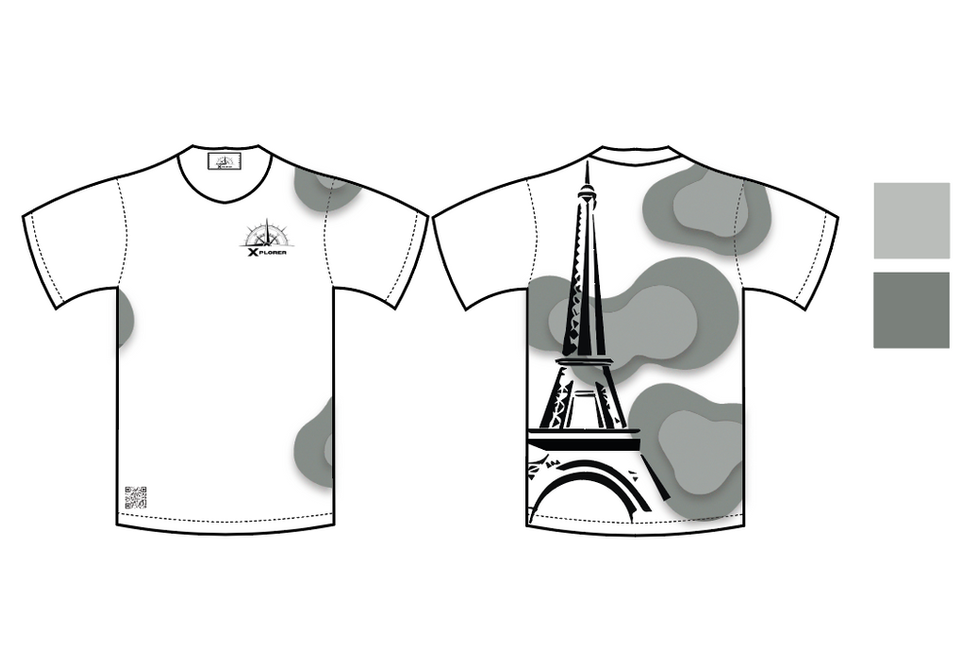 t-shirt gris avec qr code