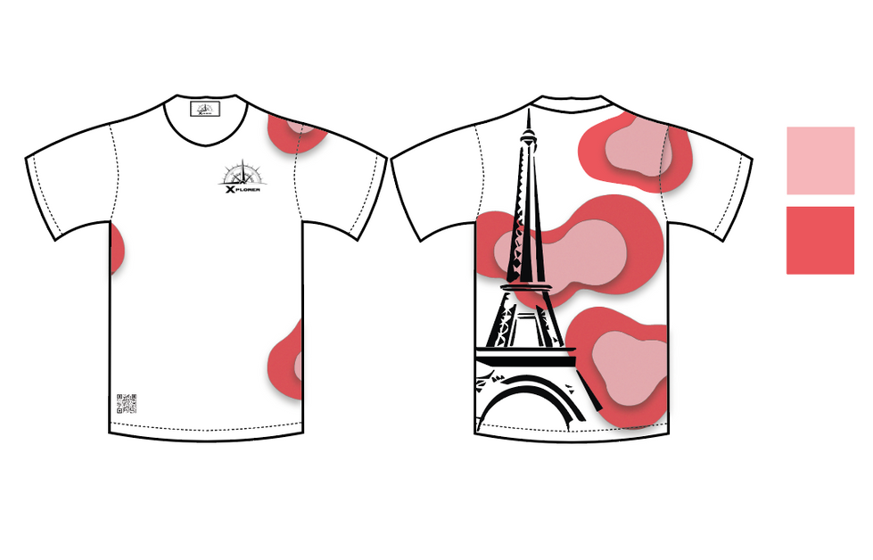 t-shirt rouge avec qr code