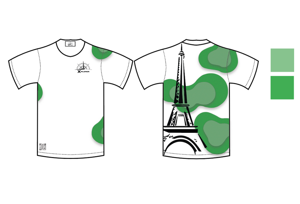t-shirt vert avec qr code