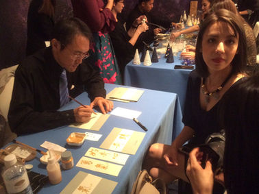 品牌 海洋拉娜 邀約，在文華東方酒店專櫃現場揮毫