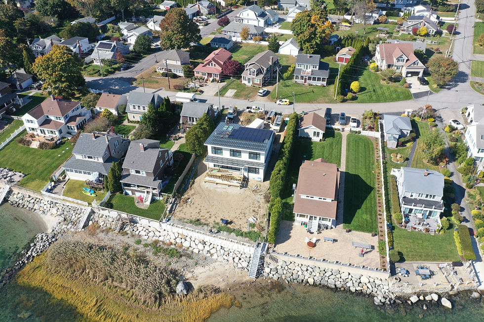 Solar installation on a modern two story house