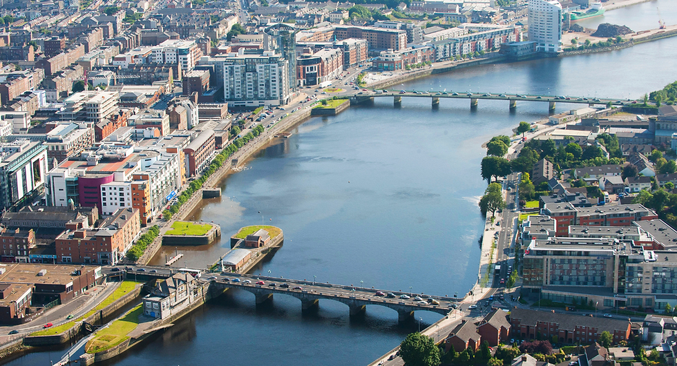 An aerial view of Limerick City, Ireland