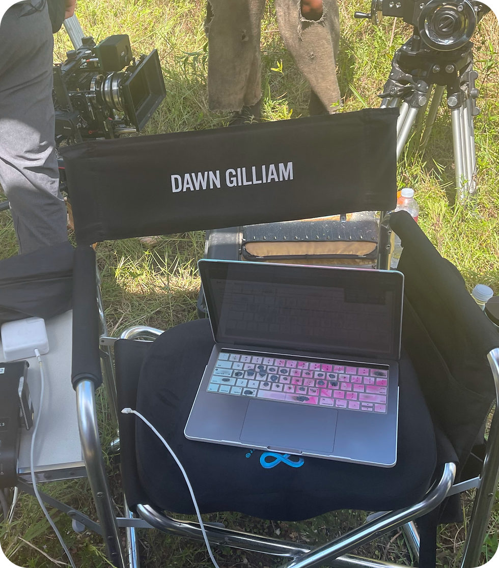 laptop on chair