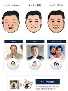 ゴルフグッズ用似顔絵　-顔のみ・アイコンver-