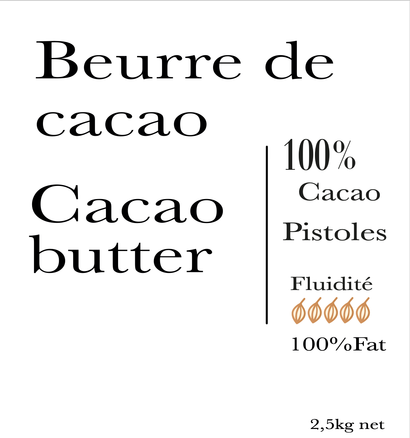 Beurre de cacao en pistole 100%