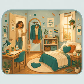 A mother looking into a teenager's room through an open door, warm and inviting.