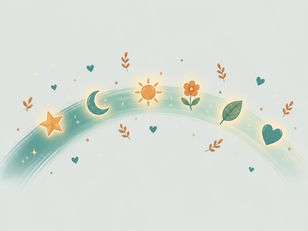 Teal rainbow with various icons representing different nonbinary icons