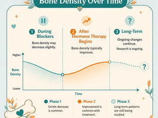 Chart showcasing bone density changes for various puberty blockers