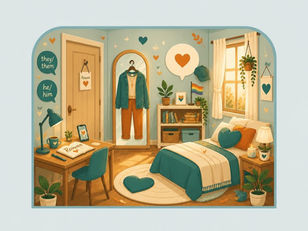 Cozy room that allows teen for social transition