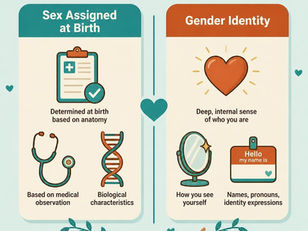 Side by side of gender identity vs sex assigned at birth