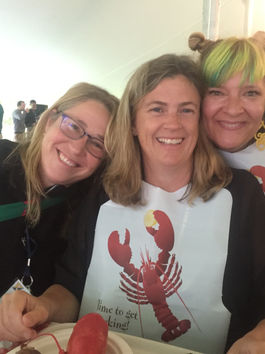 Hyde School alumni from the Class of 1987 at a recent gathering: Theresa Locklear (left), Shelley Patrick (center), and Annabel Lee Allen (right), celebrating lifelong friendships.