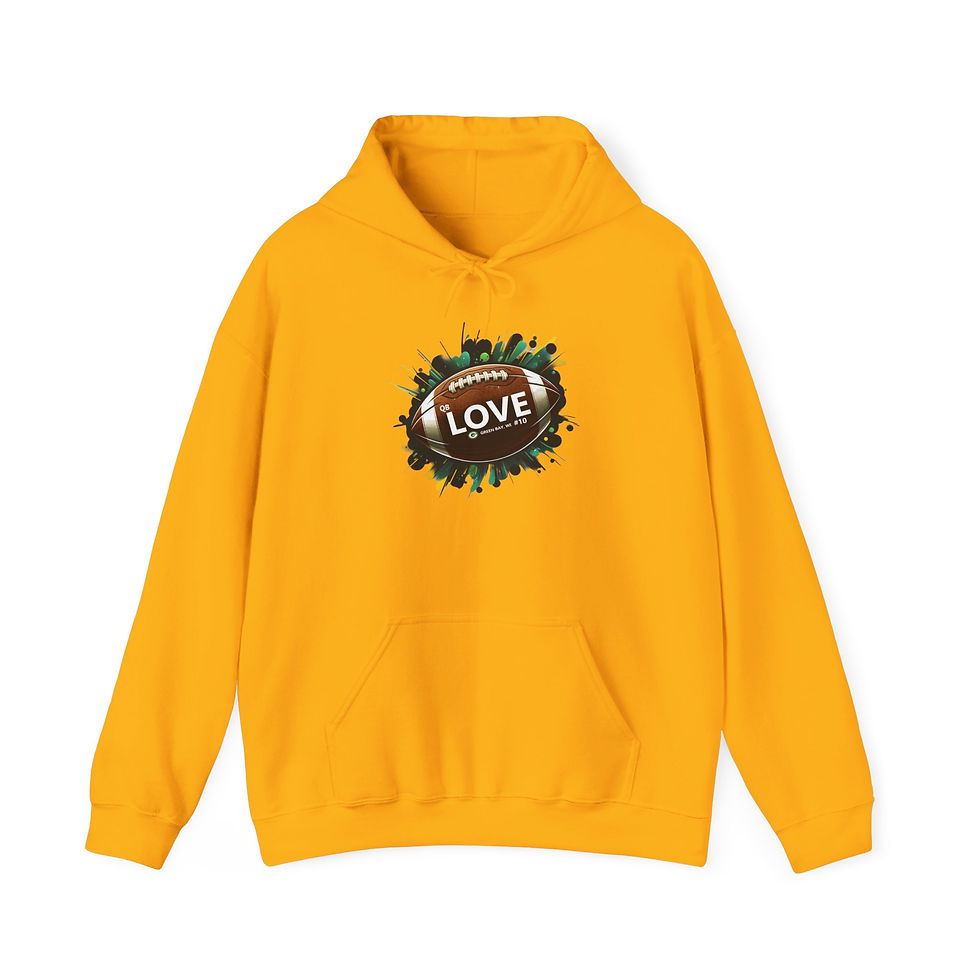 Thumbnail: Love thats my QB Unisex Hooded Sweatshirt - Perfect Gift for Sports Fans!
